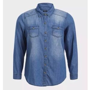 Torrid Denim Western Taylor Long Sleeve Shirt Size 6x